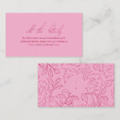 Carte de site Web couleur rose + rouge botanique (Devant / Derrière)