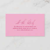 Carte de site Web couleur rose + rouge botanique (Devant)