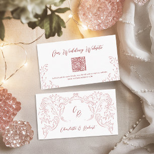 Carte de site Web de code QR rose rouge Vintage