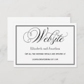 Carte de site Web de mariage à l'encre noire et bl (Devant / Derrière)