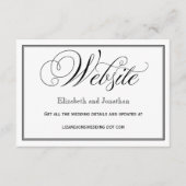 Carte de site Web de mariage à l'encre noire et bl (Devant)