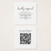 Carte de site web de mariage avec code QR RSVP mod (Devant & derrière)