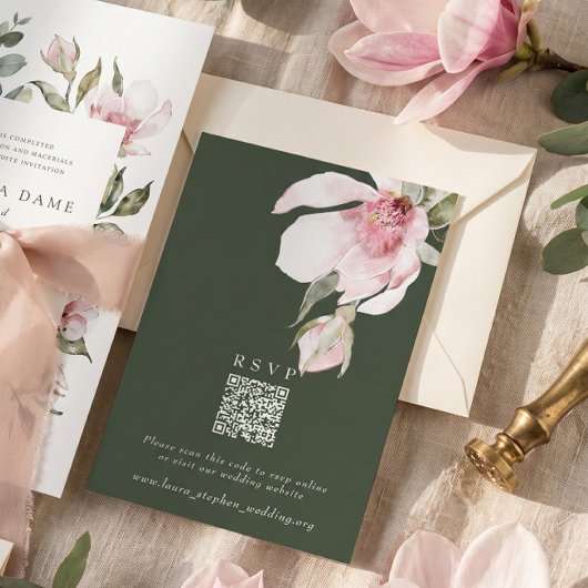 Carte de site web de mariage en ligne avec code QR