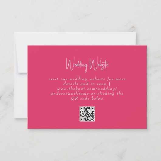 Carte de site Web de mariage simple Cerise avec QR (Devant)