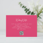 Carte de site Web de mariage simple Cerise avec QR (Debout devant)