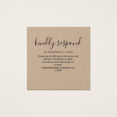 Carte de site Web de réponse QR Code pour mariage (Devant)