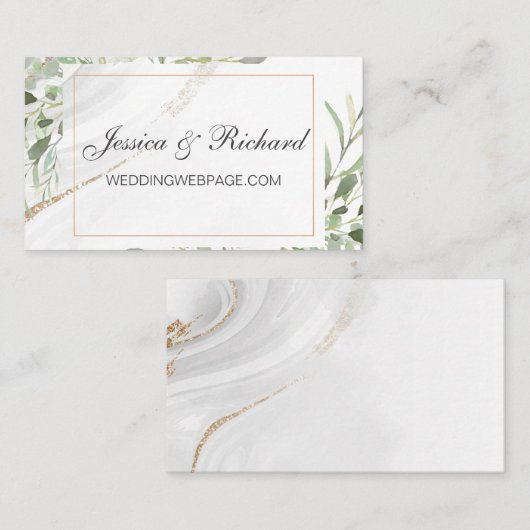 Carte de site Web Mariage aquarelle (Devant / Derrière)