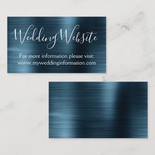 Carte de site Web Mariage bleu marine Insertion (Devant / Derrière)
