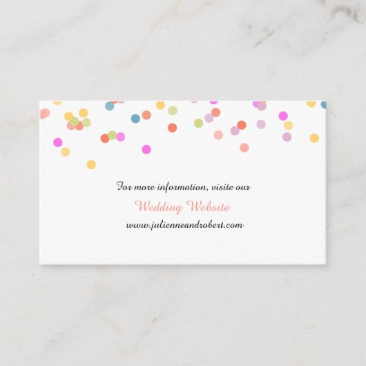 Carte de site Web Mariage Confetti colorée (Devant)