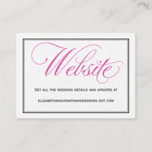 Carte de site Web Mariage de script de calligraphi (Devant)