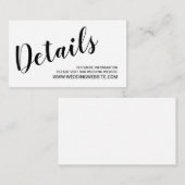 Carte de site Web Mariage de script moderne (Devant / Derrière)