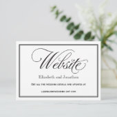 Carte de site Web Mariage de script noir et blanc (Debout devant)