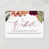 Carte de site Web Mariage Floral Orange Rouge Bour (Devant)