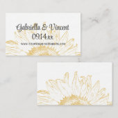 Carte de site Web Mariage graphique de tournesol j (Devant / Derrière)
