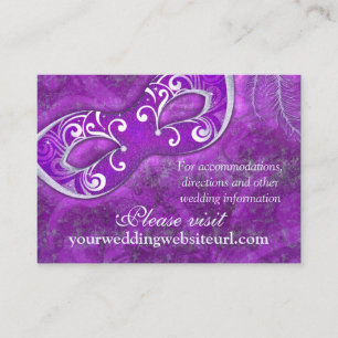 Carte de site Web Mariage Masquerade d'argent viol