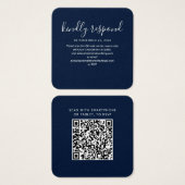 Carte de site web Mariage RSVP de code QR moderne (Devant & derrière)