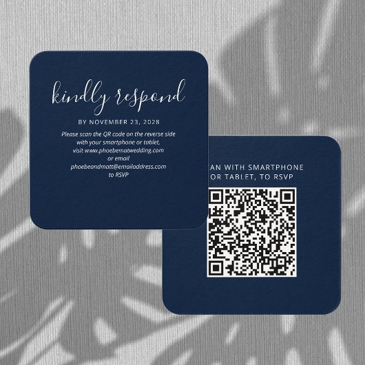 Carte de site web Mariage RSVP de code QR moderne