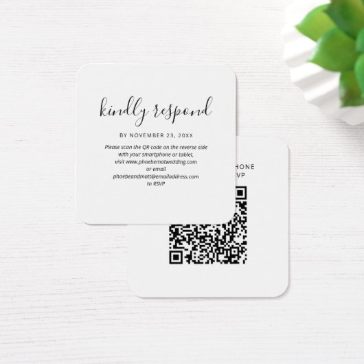 Carte de site web Mariage RSVP de code QR moderne (Bureau)