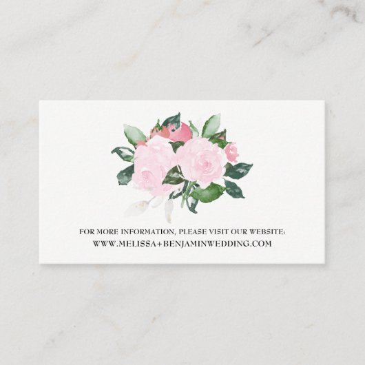Carte de site Web Mariage Sweet Pink Watercolor Ro (Devant)