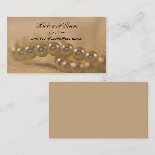 Carte de site Web Mariage Twisted Pearls (Devant / Derrière)