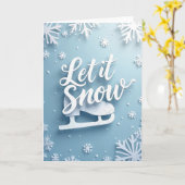 Carte de skate « Let It Snow » (Fleur jaune)
