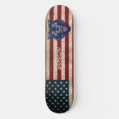 Carte de skateboard American Blue Wolve personnali (Recto)