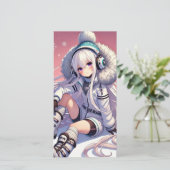 Carte de ski fille Anime (Debout devant)