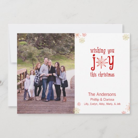 Carte de snowflacon rouge et vert (Devant)