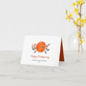 Carte de société Bon thanksgiving Citrouille aquar (Fleur jaune)