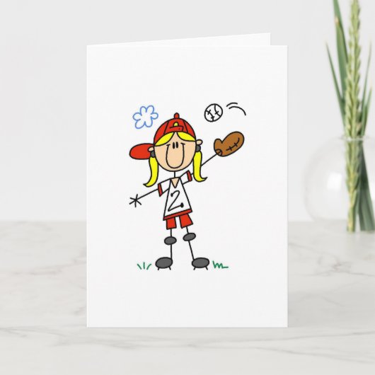 Carte de softball pour fille (Devant)