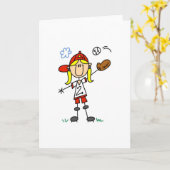 Carte de softball pour fille (Fleur jaune)