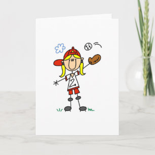 Carte de softball pour fille