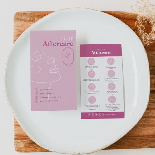 Carte de soins après injection de produit de combl