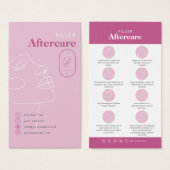 Carte de soins après injection de produit de combl (Devant & derrière)