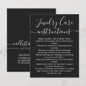 Carte de soins bijoux en noir blanc simple (Devant / Derrière)