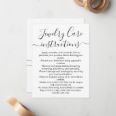 Carte de soins bijoux en noir blanc simple (Devant/Arrière en situation)