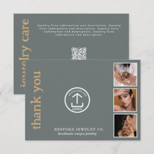 Carte de soins de bijoux Merci de révision Insérer