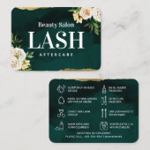 Carte de soins de luxe Green et Gold Lash (Devant / Derrière)