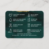 Carte de soins de luxe Green et Gold Lash (Dos)