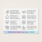 Carte de soins de remplissage pour aiguilles holog (Dos)