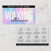 Carte de soins postérieurs à épilation holographiq (Devant / Derrière)