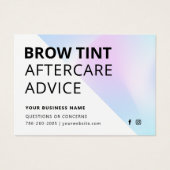 Carte de soins postérieurs à la pointe Eyebrow Hol (Devant)