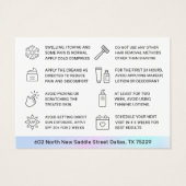 Carte de soins postérieurs à l'enlèvement des chev (Dos)