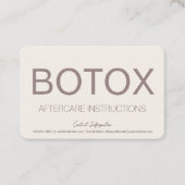 Carte de soins postérieurs à l'instruction Botox C (Devant)