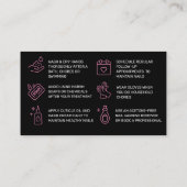 Carte de soins postérieurs aux ongles roses modern (Dos)