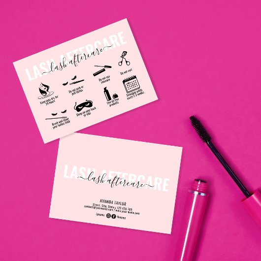 Carte de soins postérieurs Blush Lash