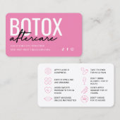 Carte de soins postérieurs Botox rose et noir (Devant / Derrière)