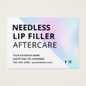 Carte de soins postérieurs Hyaluronique de remplis (Devant)