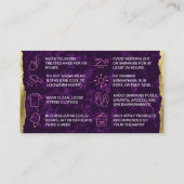 Carte de soins postérieurs Purple Gold (Dos)