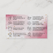 Carte de soins postérieurs Purple Rose (Dos)